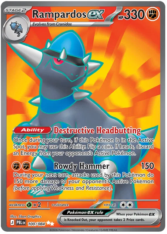 100/084 Rampardos EX - Pitch Black