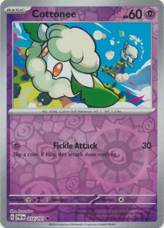 034/091 Cottonee (Reverse Holo) - Paldean Fates