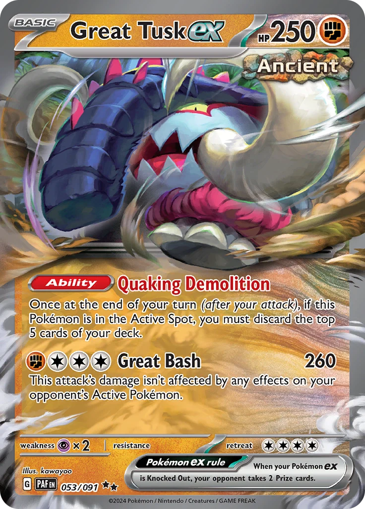 053/091 Great Tusk EX - Paldean Fates