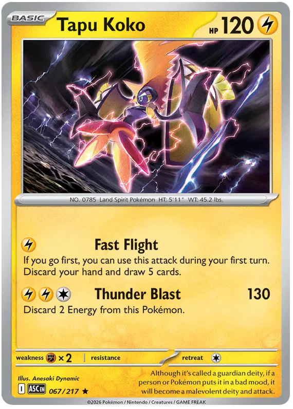 067/217 Tapu Koko (Holo) - Ascended Heroes