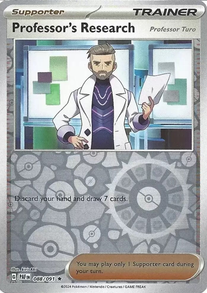 088/091 Professor's Research Professor Turo - (Reverse Holo) - Paldean Fates