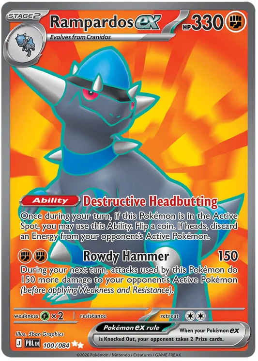100/084 Rampardos EX - Pitch Black
