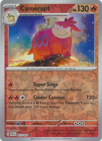012/091 Camerupt (Reverse Holo) - Paldean Fates
