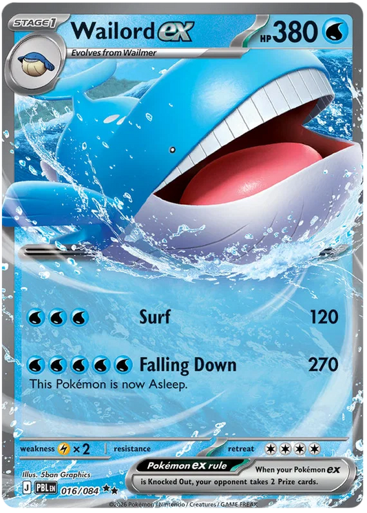 016/084 Wailord EX - Pitch Black