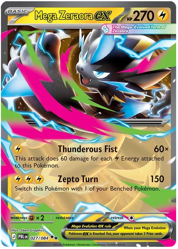 027/084 Mega Zeraora EX - Pitch Black