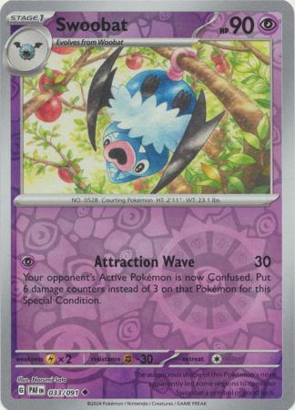 033/091 Swoobat (Reverse Holo) - Paldean Fates