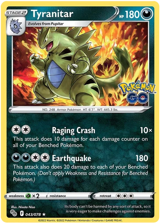 043/078 Tyranitar (Holo) - Pokemon GO