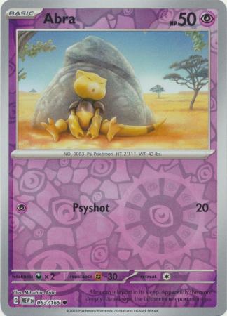 063/165 Abra (Reverse Holo) - 151
