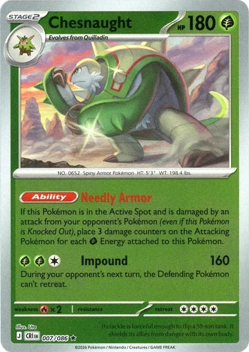 007/086 Chesnaught (Reverse Holo) - Chaos Rising