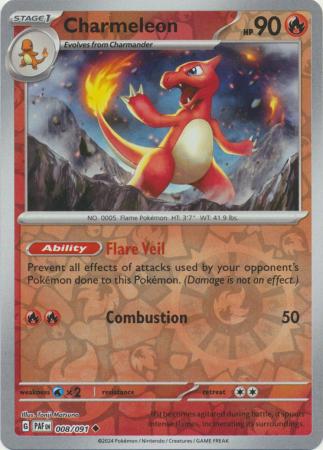 008/091 Charmeleon (Reverse Holo) - Paldean Fates